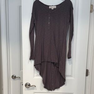 Vintage Havana Charcoal Asymmetrical Long Sleeve Top